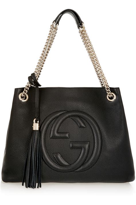 gucci tssel black bag|Gucci shoulder bag.